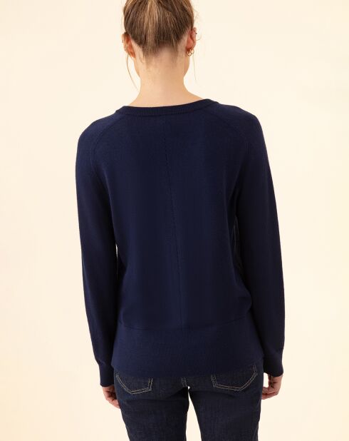 Pull en Laine mélangée Yanis marine