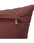 Coussin brodé Hary rouge rubis - 45x10x45 cm