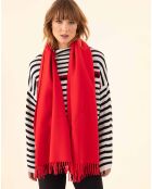 Echarpe 100% Laine Sandra rouge - 160x54x10 cm