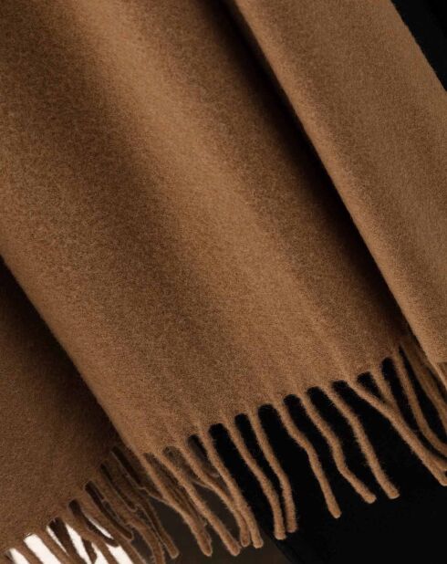 Echarpe 100% Laine Sandra camel - 160x54x10 cm