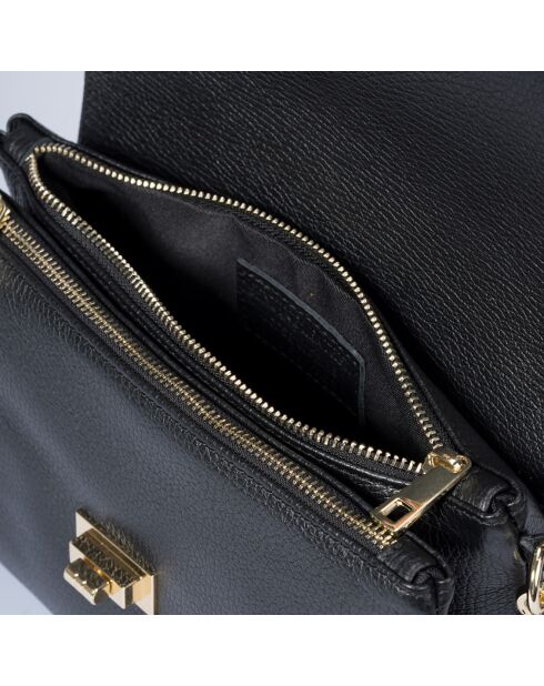 Borsa a tracolla in pelle nera - 25x2x19 cm