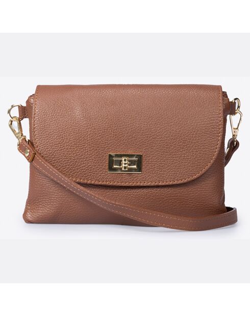 Borsa a tracolla in pelle marrone - 25x2x19 cm