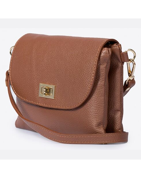 Borsa a tracolla in pelle marrone - 25x2x19 cm