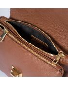 Borsa a tracolla in pelle marrone - 25x2x19 cm