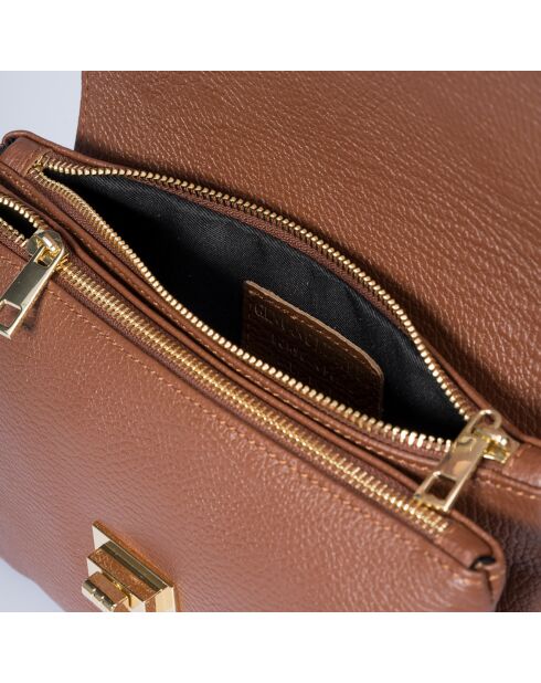 Borsa a tracolla in pelle marrone - 25x2x19 cm