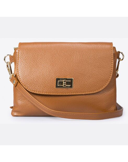 Borsa a tracolla in pelle cognac - 25x2x19 cm