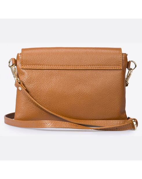Borsa a tracolla in pelle cognac - 25x2x19 cm