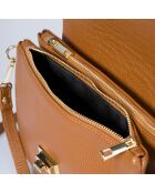 Borsa a tracolla in pelle cognac - 25x2x19 cm