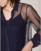 Chemise avec Top Plume marine