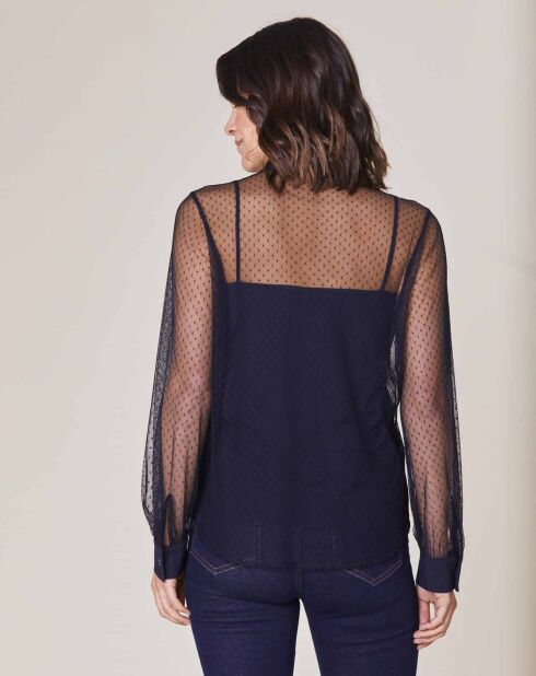 Chemise avec Top Plume marine