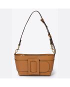 Borsa a tracolla in pelle cognac - 26x6x14 cm