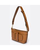 Borsa a tracolla in pelle cognac - 26x6x14 cm