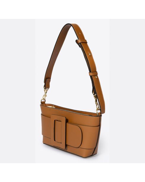 Borsa a tracolla in pelle cognac - 26x6x14 cm