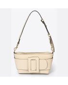 Borsa a tracolla in pelle color crema - 26x6x14 cm
