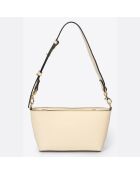 Borsa a tracolla in pelle color crema - 26x6x14 cm