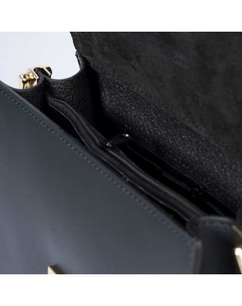 Bandolera de piel negra - 22,5x10x17 cm