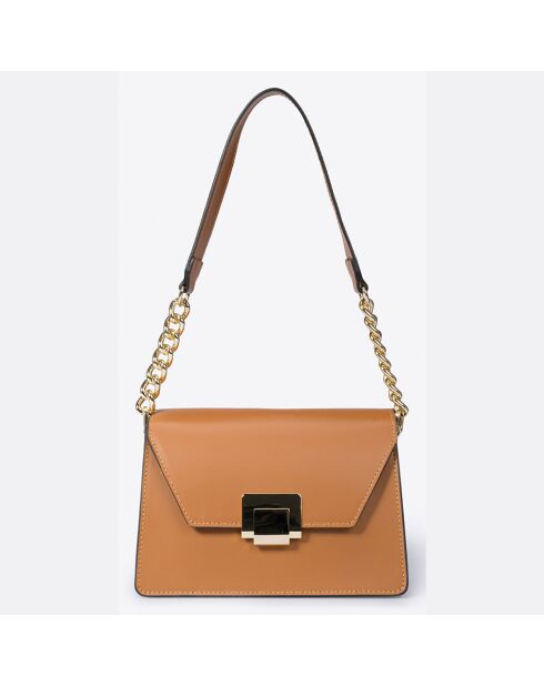 Borsa a tracolla in pelle cognac - 22,5x10x17 cm