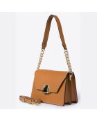 Borsa a tracolla in pelle cognac - 22,5x10x17 cm