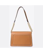 Borsa a tracolla in pelle cognac - 22,5x10x17 cm