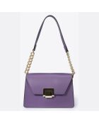 Borsa a tracolla in pelle viola - 22,5x10x17 cm