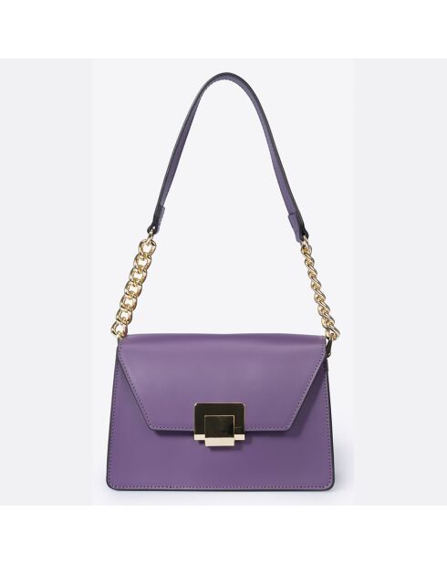 Borsa a tracolla in pelle viola - 22,5x10x17 cm