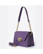 Borsa a tracolla in pelle viola - 22,5x10x17 cm