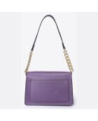 Borsa a tracolla in pelle viola - 22,5x10x17 cm