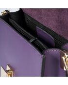 Borsa a tracolla in pelle viola - 22,5x10x17 cm
