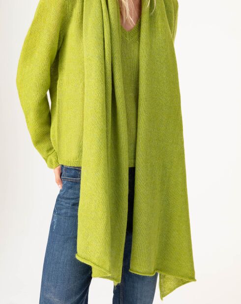 Echarpe en Kidmohair & Laine Lisam anis - 50x90 cm