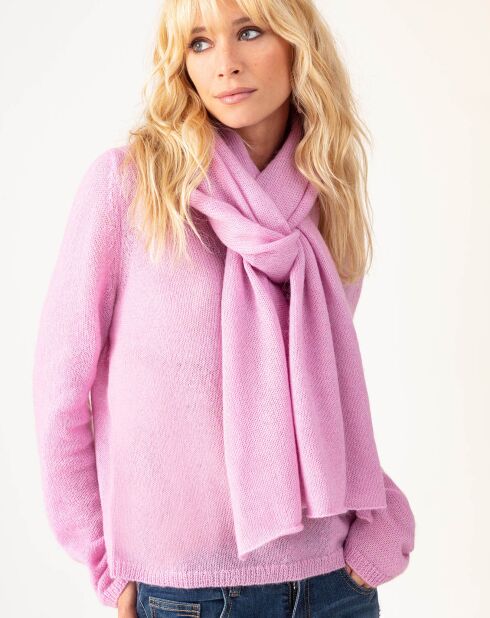 Echarpe en Kidmohair & Laine Lisam lilas - 50x90 cm