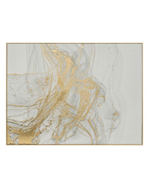 Toile Sibba bois/gris/doré - 60x3.5x80 cm