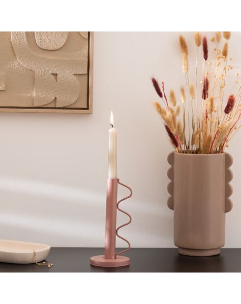 Bougeoir Bly  coloris aléatoires - 9.5x9.5x20 cm