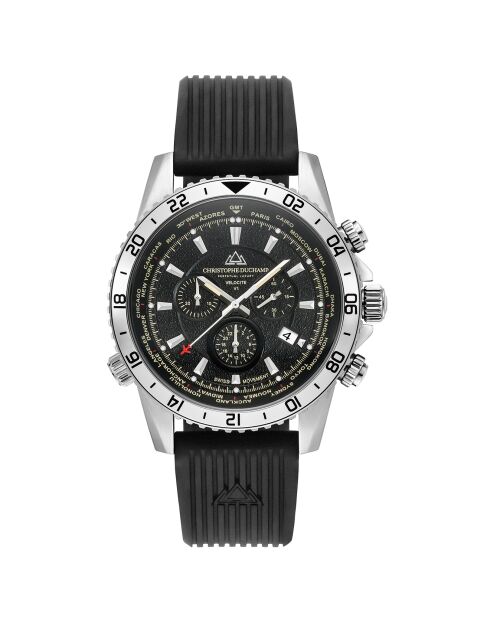 Montre Homme Quartz en Caoutchouc Velocite V1 noire