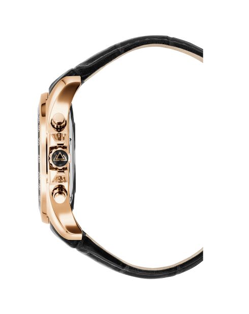 Montre Homme Quartz en Cuir Volcan noire