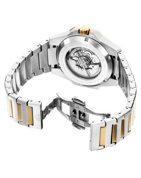 Montre Homme Automatique en Acier Raidillon Skeleton argenté/doré