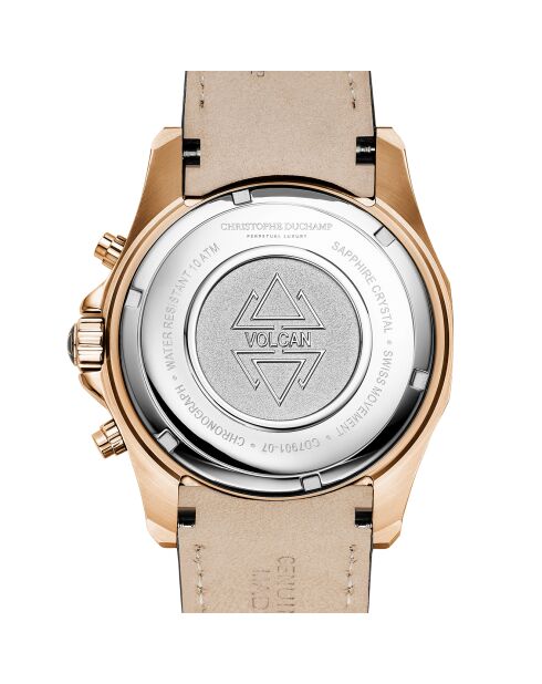 Montre Homme Quartz en Cuir Volcan noire