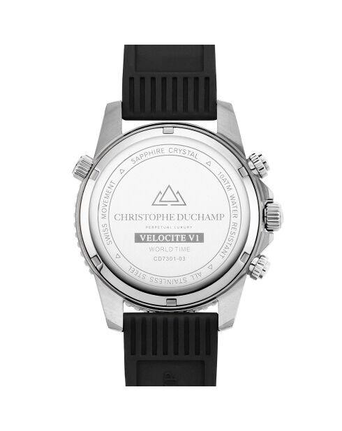 Montre Homme Quartz en Caoutchouc Velocite V1 noire