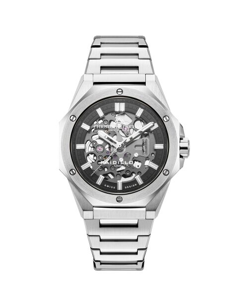 Montre Homme Automatique en Acier Raidillon Skeleton argentée