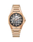 Montre Homme Automatique en Acier Raidillon Skeleton rose doré