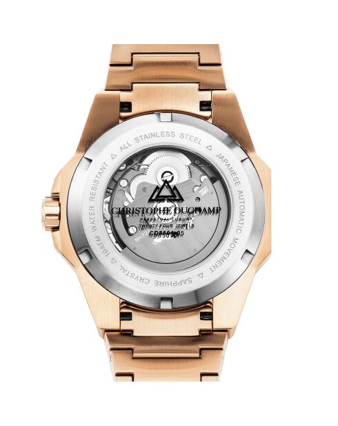 Montre Homme Automatique en Acier Raidillon Skeleton rose doré