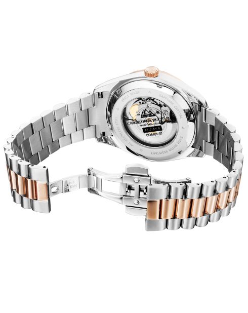 Montre Homme Quartz en Acier Audace II argenté/rose doré
