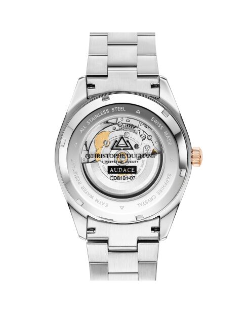 Montre Homme Quartz en Acier Audace II argenté/rose doré