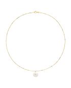Collier Or jaune & Perle de Culture d'Eau Douce Baroque blanc naturel