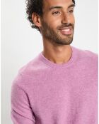 Pull 100% Cachemire col Rdc Uni Nachron violet chiné