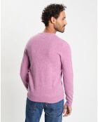 Pull 100% Cachemire col Rdc Uni Nachron violet chiné