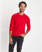 Pull 100% Cachemire col Rdc Uni Nachron rouge