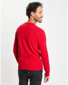 Pull 100% Cachemire col Rdc Uni Nachron rouge