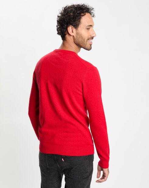 Pull 100% Cachemire col Rdc Uni Nachron rouge