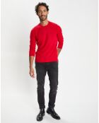 Pull 100% Cachemire col Rdc Uni Nachron rouge