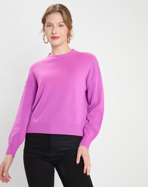 Pull en Laine & Cachemire Boite Sean  violet moyen